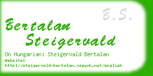 bertalan steigervald business card